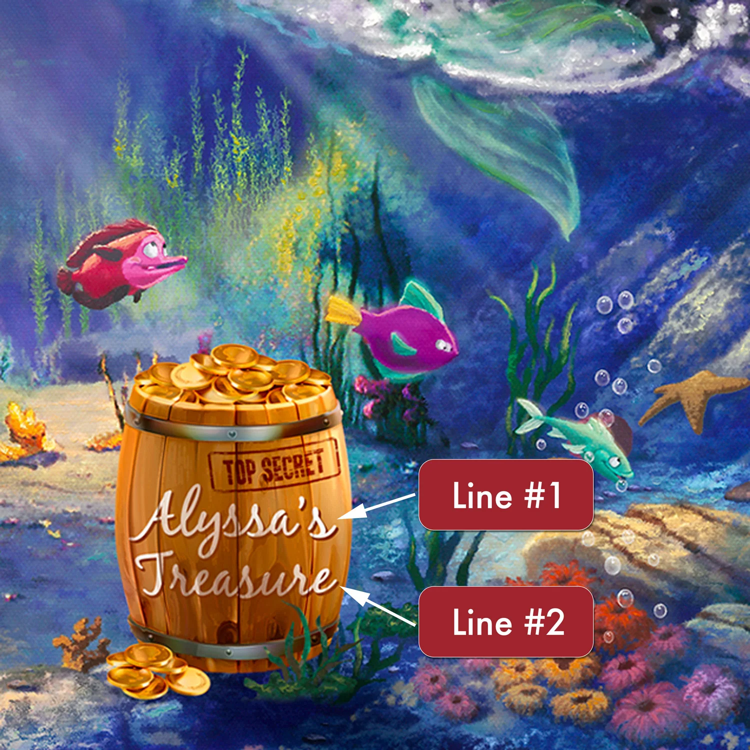 The Little Mermaid - Personalized Canvas - Image 4