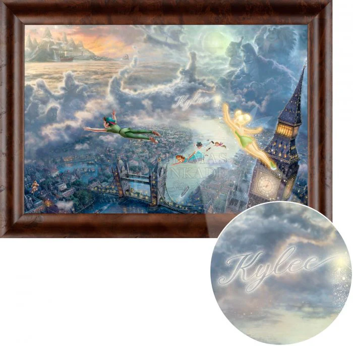 Tinker Bell & Peter Pan Fly to Neverland  - Personalized Canvas