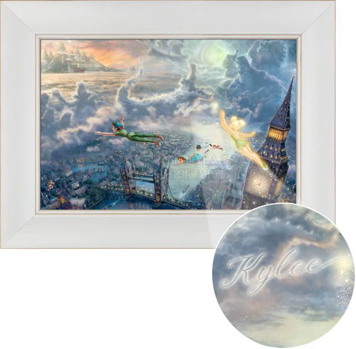Tinker Bell & Peter Pan Fly to Neverland  - Personalized Canvas - Image 3